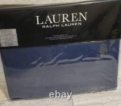 Brand New Ralph Lauren Queen Sheet Set 4pc Cotton Flannel Navy Blue