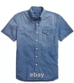 Brand New- Ralph Lauren Star Micro Print Full Button Shirt Mens (Size XXL)