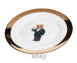 Brand New Vintage Ralph Lauren Bear Porcelain Gold Plate 8.75 Set of 4 Gift Set