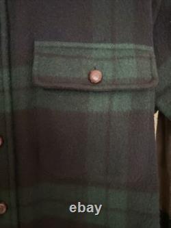 Bruce Boyer Collection Ralph Lauren plaid 100% cashmere shirt S suede Elbows