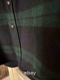 Bruce Boyer Collection Ralph Lauren plaid 100% cashmere shirt S suede Elbows