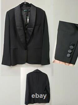 FABULOUSNEW NWTRALPH LAURENBLACK SATIN TRIM TUXEDO JACKET BLAZERWomen 8