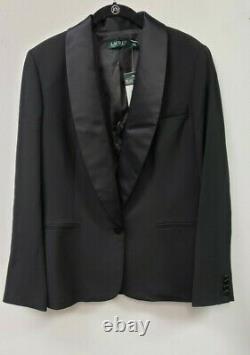 FABULOUSNEW NWTRALPH LAURENBLACK SATIN TRIM TUXEDO JACKET BLAZERWomen 8