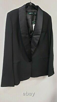 FABULOUSNEW NWTRALPH LAURENBLACK SATIN TRIM TUXEDO JACKET BLAZERWomen 8