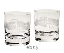 Gorgeous New Ralph Lauren Polo Player Double Old Fashioned Crystal Gift Set