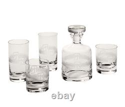 Gorgeous New Ralph Lauren Polo Player Double Old Fashioned Crystal Gift Set
