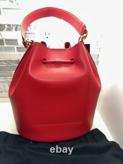 LAUREN RALPH LAUREN Andie Medium Leather Red Drawstring Bag AUTHENTIC BRAND NEW