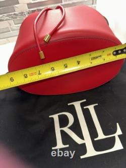 LAUREN RALPH LAUREN Andie Medium Leather Red Drawstring Bag AUTHENTIC BRAND NEW