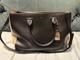 Lauren Ralph Lauren Black Leather Convertible Satchel Purse Bag-nice