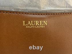 LAUREN RALPH LAUREN Farrah Leather Top-Handle Satchel Lauren Tan $425 New