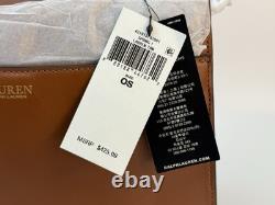 LAUREN RALPH LAUREN Farrah Leather Top-Handle Satchel Lauren Tan $425 New
