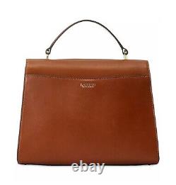 LAUREN RALPH LAUREN Farrah Small Leather Top-Handle Satchel Lauren Tan $425 New