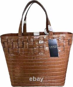 LAUREN RALPH LAUREN Medium Tyler Tote In Croc Embossed Leather