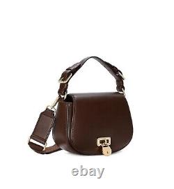 LAUREN RALPH LAUREN Tanner Leather Small Crossbody Bag Chestnut Brown $350