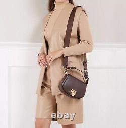 LAUREN RALPH LAUREN Tanner Leather Small Crossbody Bag Chestnut Brown $350