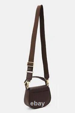 LAUREN RALPH LAUREN Tanner Leather Small Crossbody Bag Chestnut Brown $350