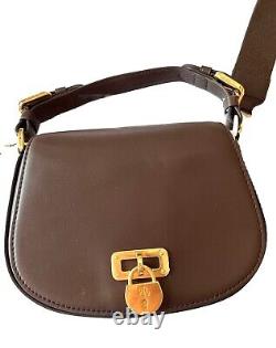 LAUREN RALPH LAUREN Tanner Leather Small Crossbody Bag Chestnut Brown $350