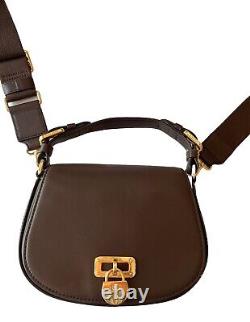 LAUREN RALPH LAUREN Tanner Leather Small Crossbody Bag Chestnut Brown $350