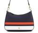Lauren Ralph Lauren Crossbody Bag Purse Striped Leather Danni Blue Nautical New