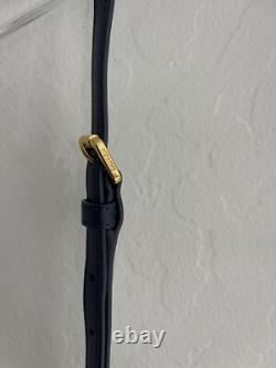 Lauren Ralph Lauren Crossbody Bag Purse Striped Leather Danni Blue Nautical NEW