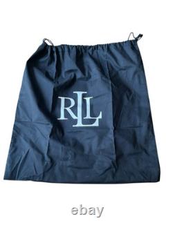 Lauren Ralph Lauren Crosshatch Leather Medium Sophisticated Karly Tote Navy $225