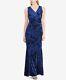 Lauren Ralph Lauren Dress Blue Velvet Open Back Gown Long Sz 18 New Nwt N170