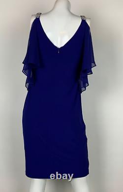 Lauren Ralph Lauren Dress Ruffled Sleeveless Cannes Blue Sz 2 NEW NWT 150