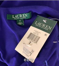 Lauren Ralph Lauren Dress Ruffled Sleeveless Cannes Blue Sz 2 NEW NWT 150