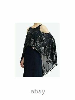 Lauren Ralph Lauren Embellished Overlay Cold-Shoulder Gown Size 4 (Orig $295.00)