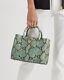 Lauren Ralph Lauren Faux-snakeskin Medium Leather Marcy Satchel Bag, Turquoise