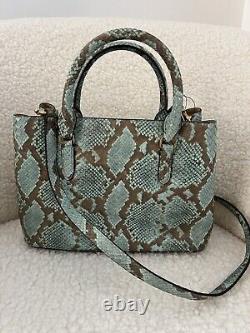 Lauren Ralph Lauren Faux-snakeskin Medium Leather Marcy Satchel Bag, Turquoise