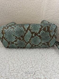 Lauren Ralph Lauren Faux-snakeskin Medium Leather Marcy Satchel Bag, Turquoise