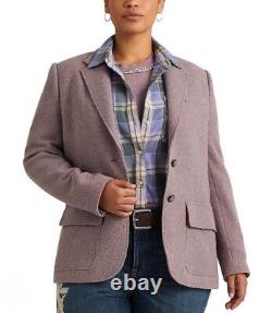 Lauren Ralph Lauren Herringbone Wool Blend Blazer In Purple Size 18 NWT $345