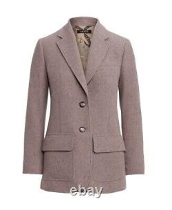 Lauren Ralph Lauren Herringbone Wool Blend Blazer In Purple Size 18 NWT $345
