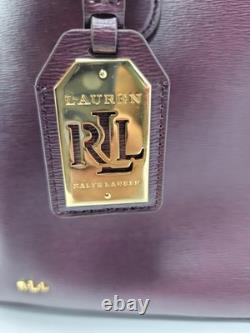 Lauren Ralph Lauren Leather Double Zip Satchel Bag Burgundy