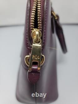 Lauren Ralph Lauren Leather Double Zip Satchel Bag Burgundy