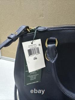 Lauren Ralph Lauren Leather Satchel Blue NWT