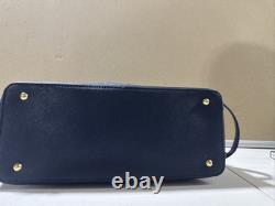 Lauren Ralph Lauren Leather Satchel Blue NWT