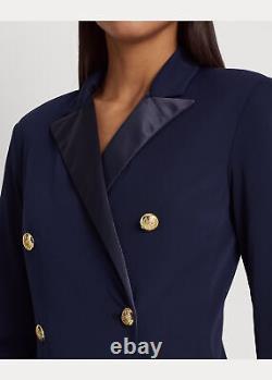 Lauren Ralph Lauren NAVY Women's Stretch Jersey Tuxedo Gown, US 16