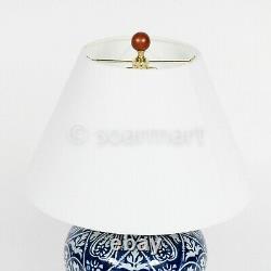 Lauren Ralph Lauren Porcelain Mandarin Blue & White Floral Ginger Jar Lamp New