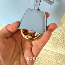 Lauren Ralph Lauren Powder Blue Dryden Marcy Leather Tote NWOT