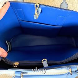 Lauren Ralph Lauren Powder Blue Dryden Marcy Leather Tote NWOT