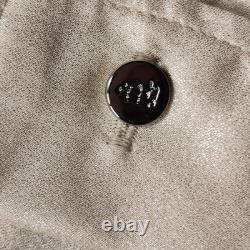 Lauren Ralph Lauren Satin Shirt Medium Beige Button Cuff Blouse NWT MSRP $125