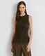 Lauren Ralph Lauren Sleeveless Goat Suede Blouse Women's 8 Dark Olive Back Zip