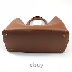 Lauren Ralph Lauren Smooth Leather Large Marcy Satchel Lauren Tan Orange New