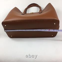 Lauren Ralph Lauren Smooth Leather Large Marcy Satchel Lauren Tan Orange New