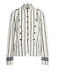 Lauren Ralph Lauren Striped Linen Blend Blazer In Cream Blue Size 16 Nwt $295