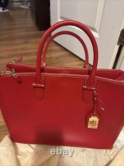 Lauren Ralph Lauren Tote Handbag Large Color Red New With Tag