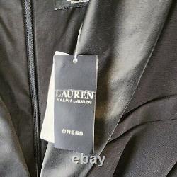 Lauren Ralph Lauren Twist-Front Tuxedo Style Column Gown Women's 8 Black