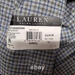 Lauren Ralph Lauren UltraFlex Grey Blue Check Blazer Mens 40R